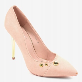Pink classic high heels with NE05P studs 1