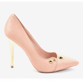 Pink classic high heels with NE05P studs 2