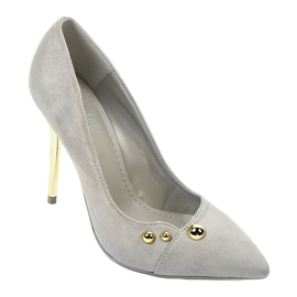 Gray classic high heels with NE05P studs grey 1