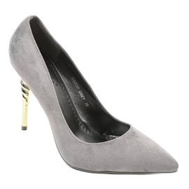 Gray classic shoes made of eco-suede DD50P grey 1