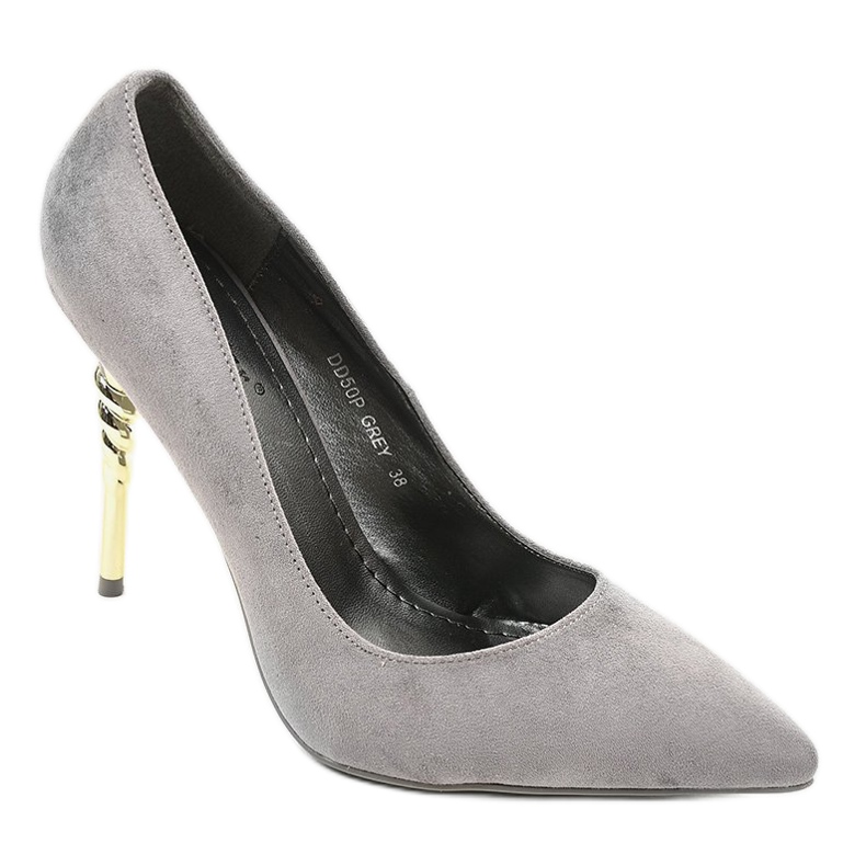Gray classic shoes made of eco-suede DD50P grey 1