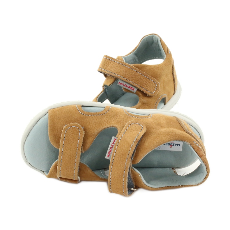 Velcro sandals Mazurek 314 camel multicolored yellow 4