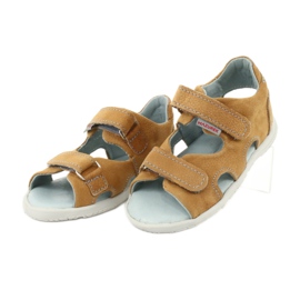 Velcro sandals Mazurek 314 camel multicolored yellow 2