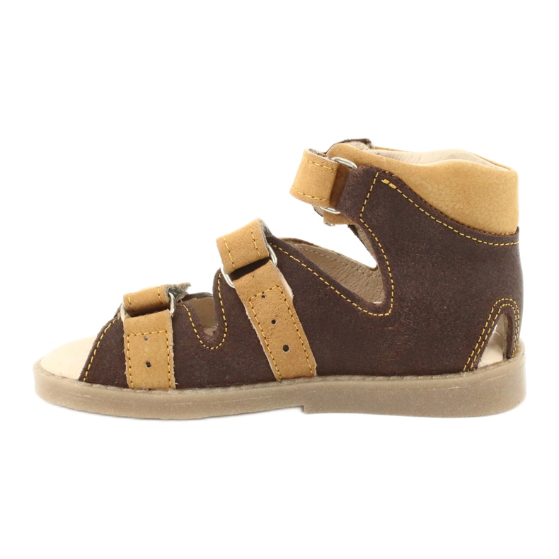 Preventive leather sandals yellow/bronze mazurek 291 1
