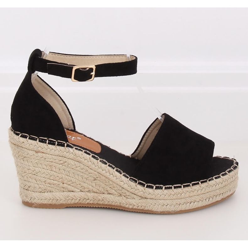 Black Espadrilles on wedges, black TU147 Black 2