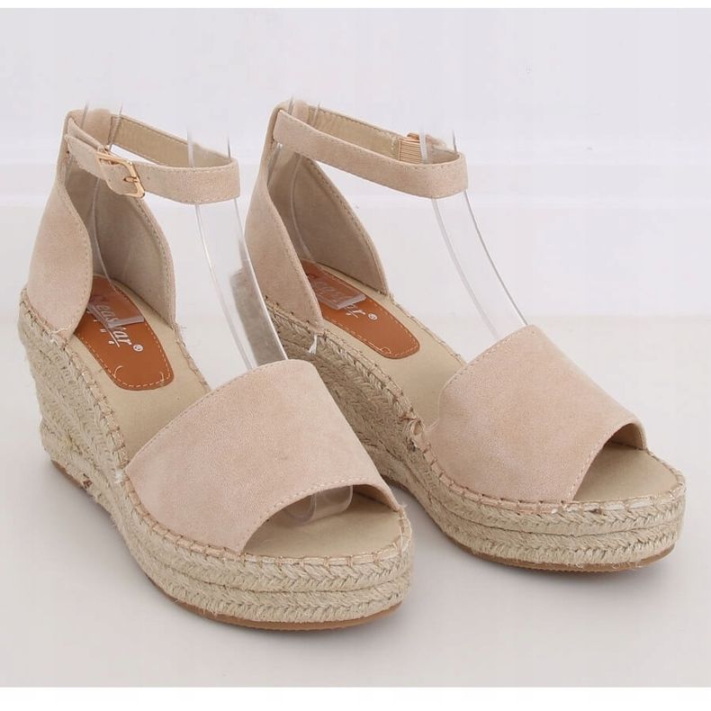Espadrilles on a beige wedge TU147 Beige 1