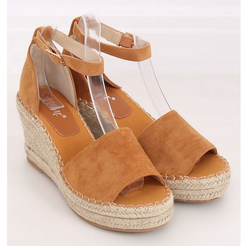 Espadrilles on a wedge camel TU147 Camel brown 1