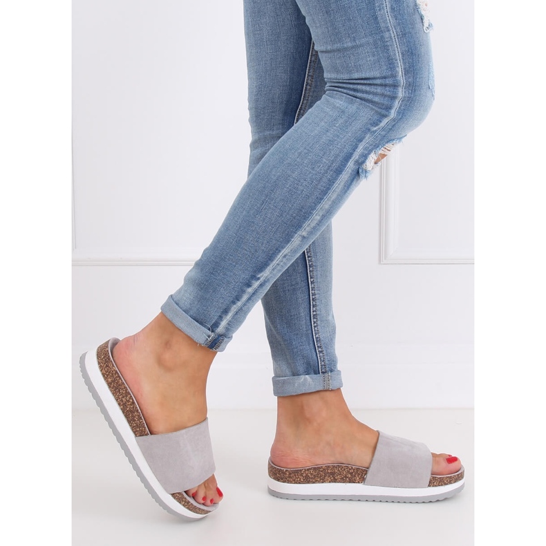 Gray Women's gray slippers CK184P Gray grey 2