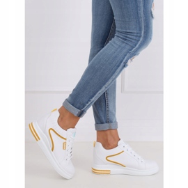 White NB337 Yellow wedge sneakers 2