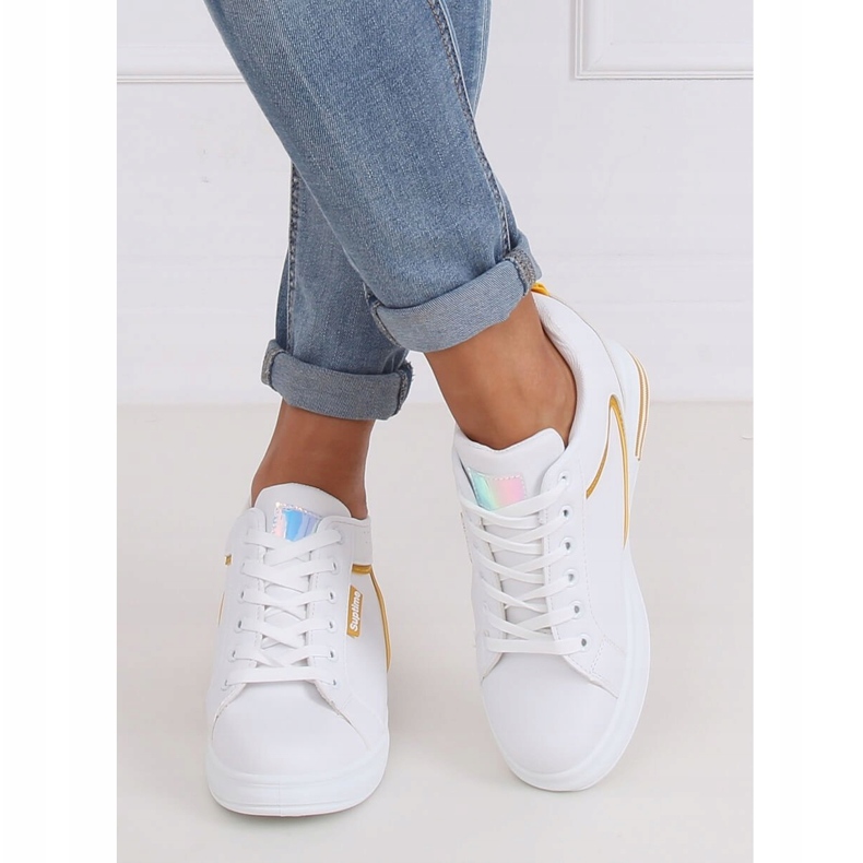 White NB337 Yellow wedge sneakers 1