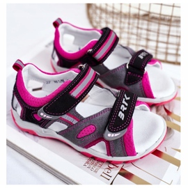 Bartek S.A. Children's Sandals For Girls Prophylactic Bartek T-16176-7 / 77G black pink grey 1