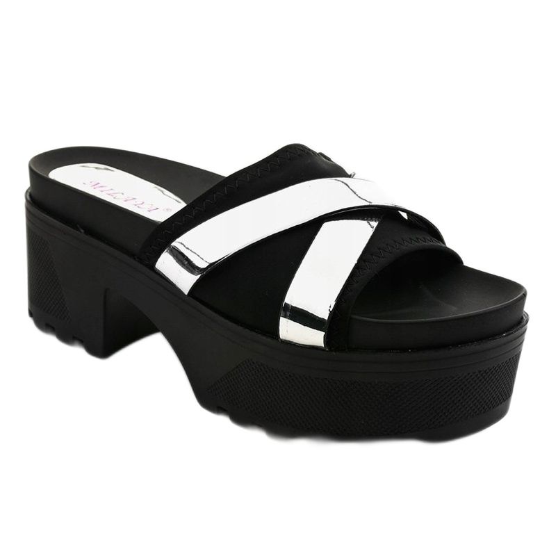 Black high-heeled slippers CL-3A309-43 1