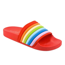 Red flip-flops with a rainbow 2456-3 multicolored 1