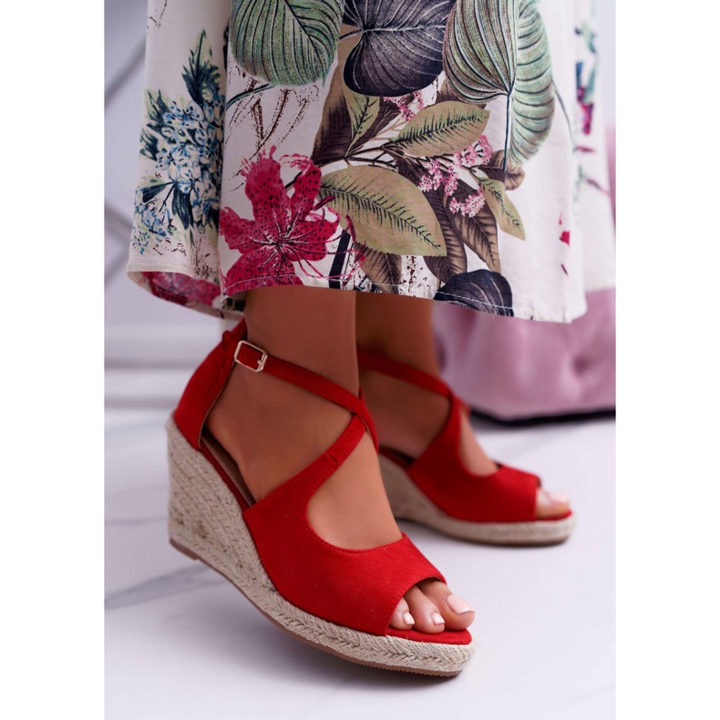 BUGO Women's Sandals On Espadrilles Red Margus 1