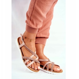 Women's Sandals Lu Boo With Cubic Zirconia 406-6 Rose Gold Feen pink yellow 1