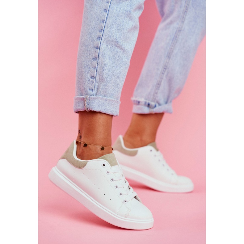 SEA Women's Sport Shoes White with a Green Heel Milly 2