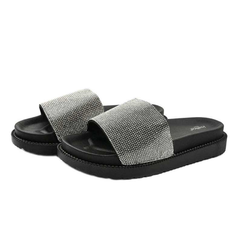Black slippers with sequins SF-01 2