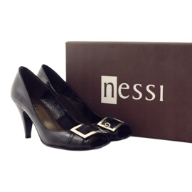Leather pumps with a buckle Nessi 110-08 black 4 Leather pumps with a buckle Nessi 110-08 black 4