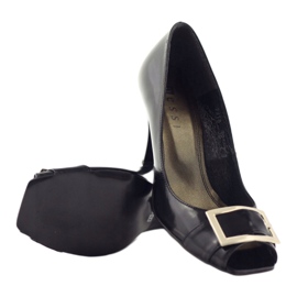 Leather pumps with a buckle Nessi 110-08 black 3 Leather pumps with a buckle Nessi 110-08 black 3