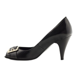 Leather pumps with a buckle Nessi 110-08 black 2 Leather pumps with a buckle Nessi 110-08 black 2