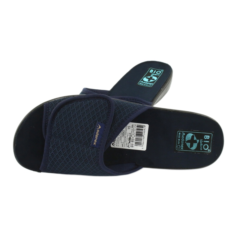 Adanex Navy blue velcro slippers 4