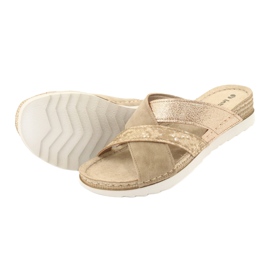 Comfortable COMFORT INBLU SABBIA OF020 slippers beige golden 3 Comfortable COMFORT INBLU SABBIA OF020 slippers beige golden 3