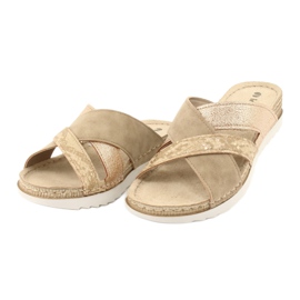 Comfortable COMFORT INBLU SABBIA OF020 slippers beige golden 2 Comfortable COMFORT INBLU SABBIA OF020 slippers beige golden 2