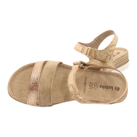 Sandals with a leather insert Inblu Platino OF019 beige golden 4