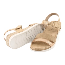 Sandals with a leather insert Inblu Platino OF019 beige golden 3