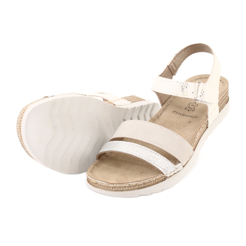 Sandals with a leather insert Inblu Argento OF019 white grey 3