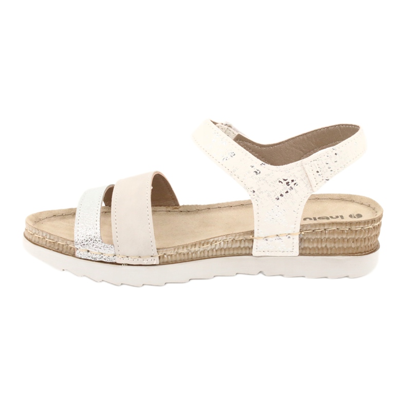 Sandals with a leather insert Inblu Argento OF019 white grey 1
