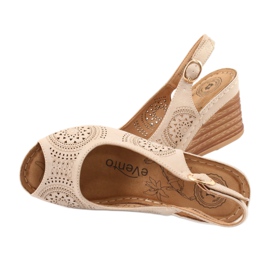 Evento Comfortable wedge sandals 20SD98-1862 brown yellow 4