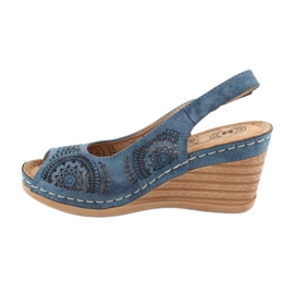Evento Comfortable wedge sandals 20SD98-1862 blue 1