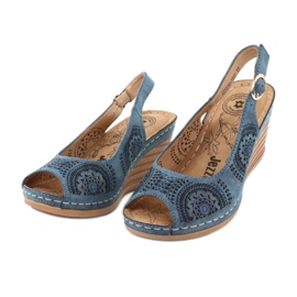 Evento Comfortable wedge sandals 20SD98-1862 blue 2