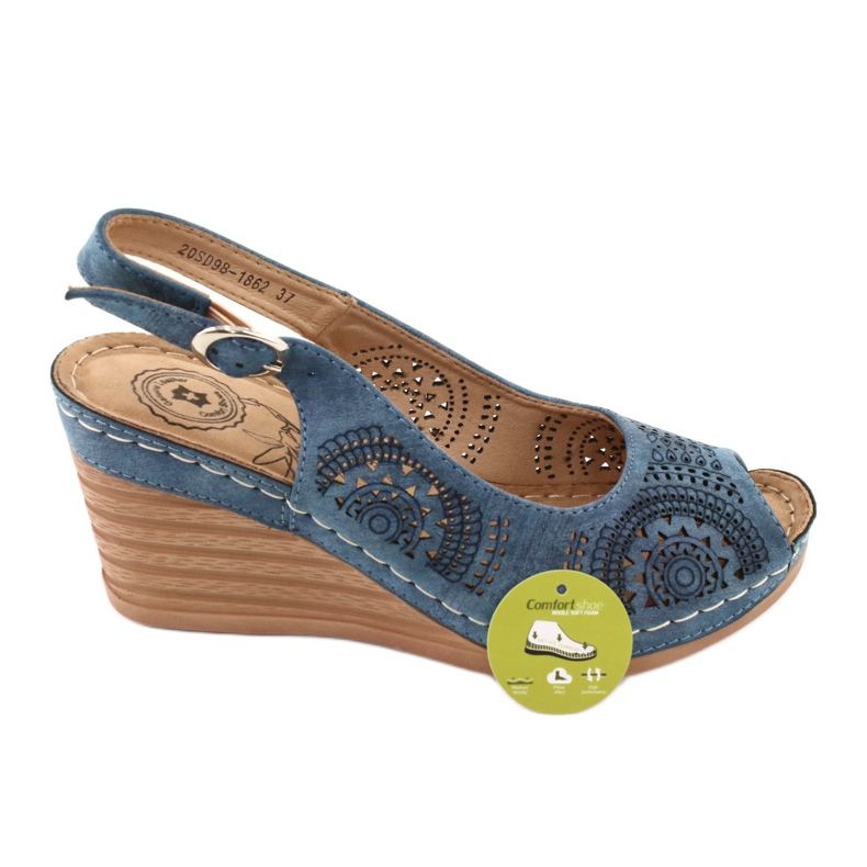Evento Comfortable wedge sandals 20SD98-1862 blue 5