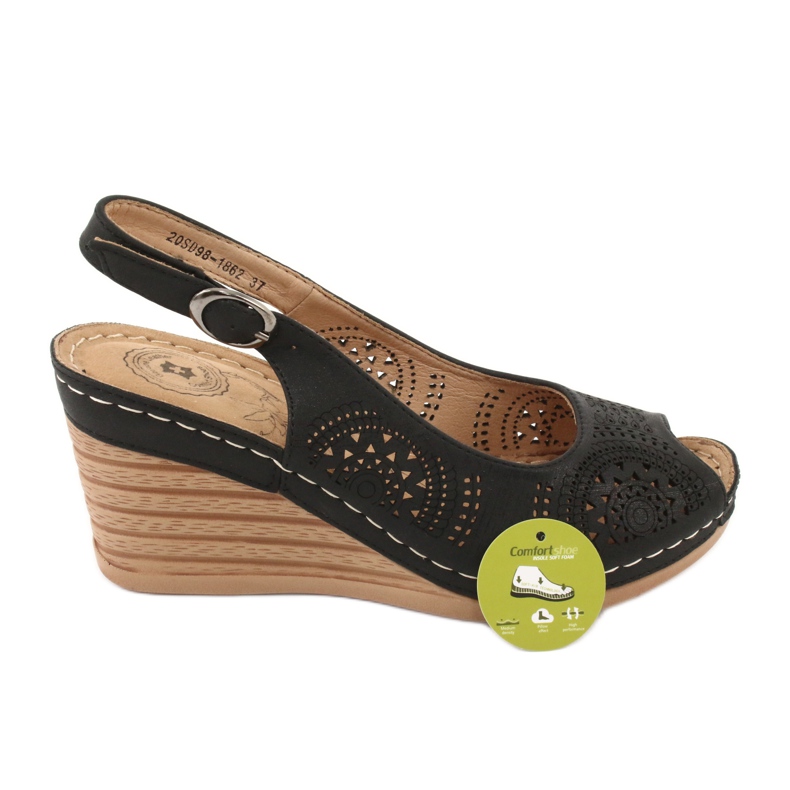 Evento Comfortable wedge sandals 20SD98-1862 black 5