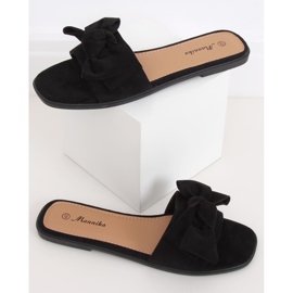 Black women's black slippers WL1607 Black 1 Black women's black slippers WL1607 Black 1