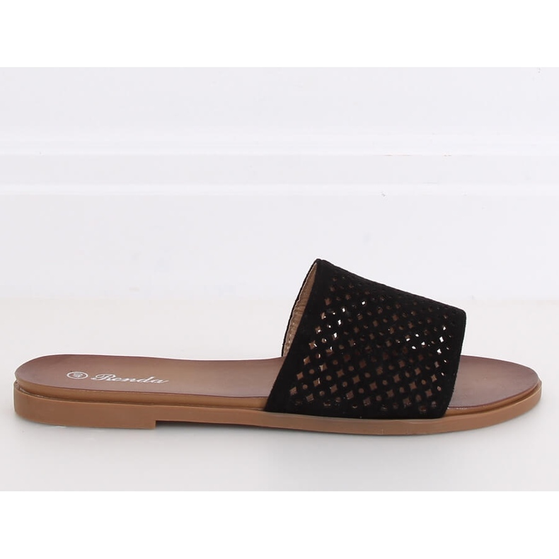 Black openwork slippers 620-63 Black 2