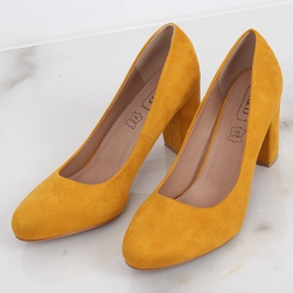 Pumps on the post honey E08-10 Yellow 1