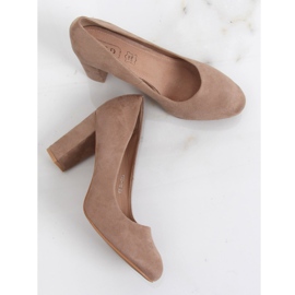 Pumps on the post beige E08-10 Khaki 1