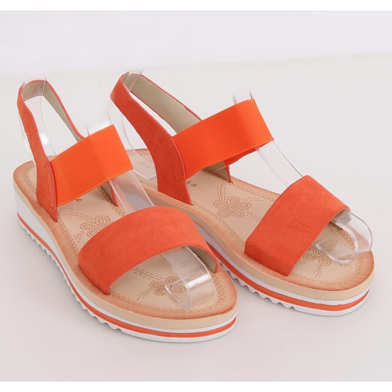 Orange women's sandals E008 Orange 1