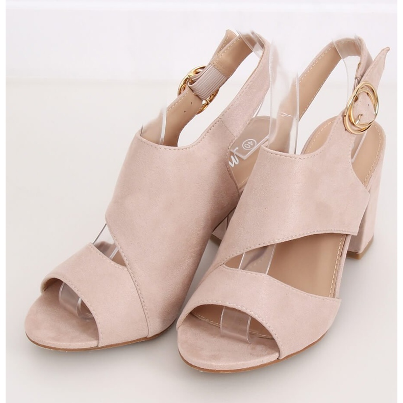 Beige high-heeled sandals A8560 Beige 1