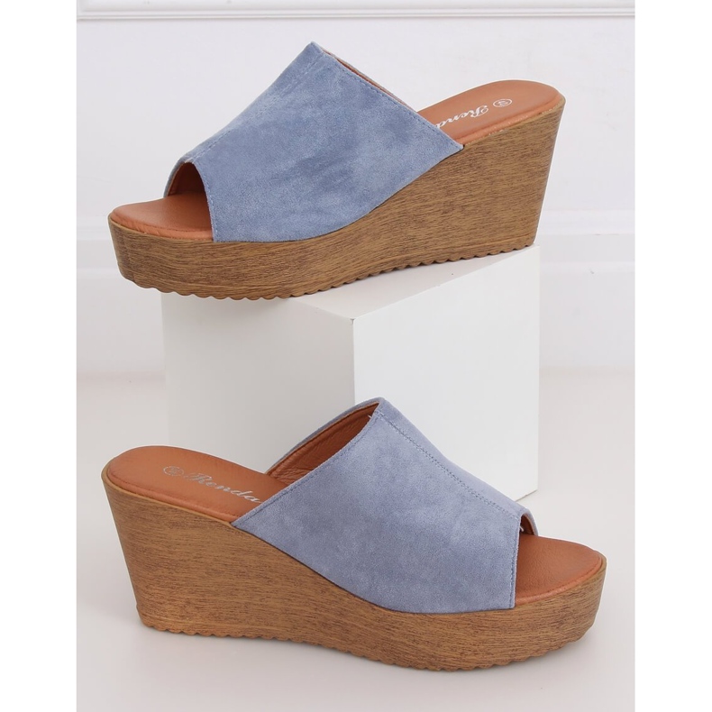 Blue wedge slippers 10-236 Blue 1 Blue wedge slippers 10-236 Blue 1