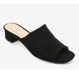 Black high-heeled slippers 77-91 1 Black high-heeled slippers 77-91 1