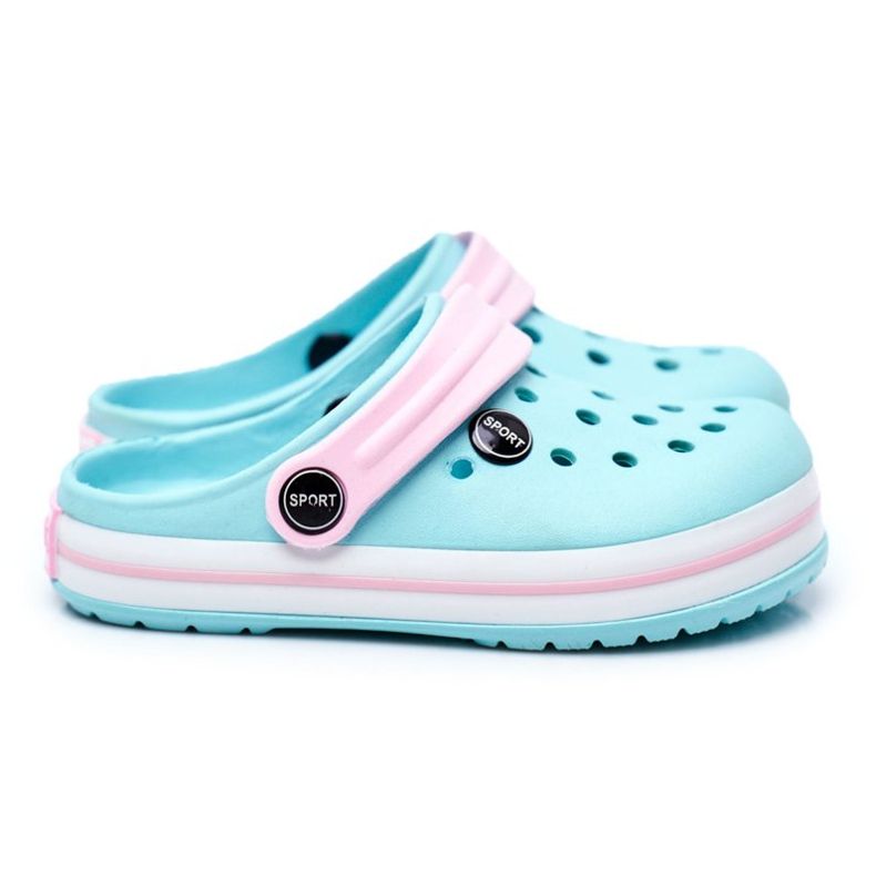 Slippers for a boy, a girl, a child, foam crocs pink green 1