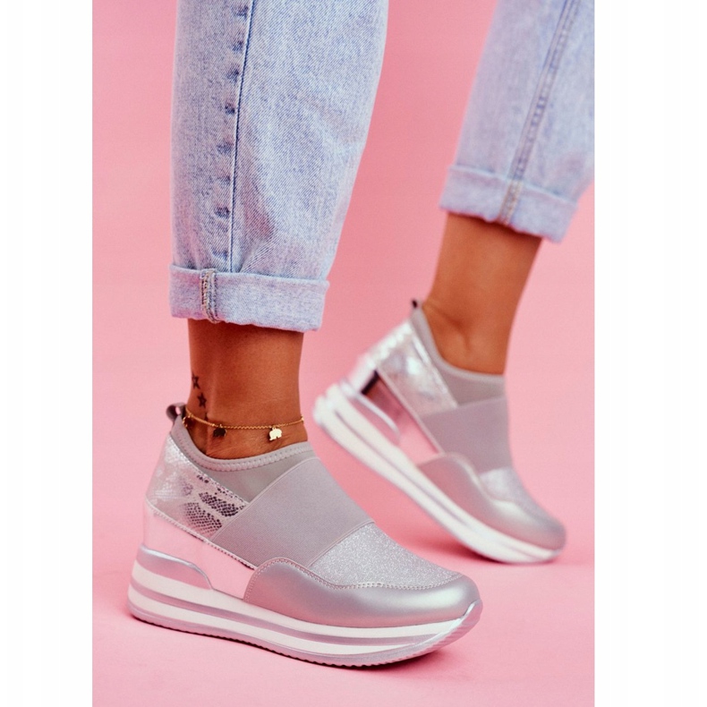 Women's Sport Slip On Wedge Shoes Gray Cold Play grey 2