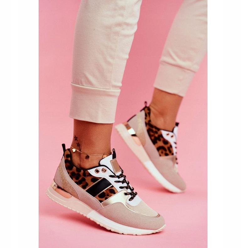 Women's Sport Shoes Beige Leopard Himme 1