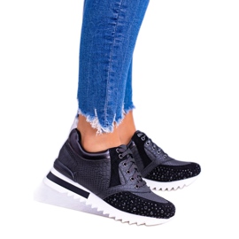 Black Women's Sport Shoes With Sequins Lu Boo Infinitiale 2 Black Women's Sport Shoes With Sequins Lu Boo Infinitiale 2