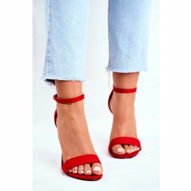 PS1 Women's Sandals On A High Heel Eco-suede Liberty Red 1