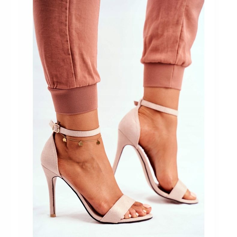 PS1 Women's Sandals On A High Heel Eco-suede Beige Liberty 2 PS1 Women's Sandals On A High Heel Eco-suede Beige Liberty 2